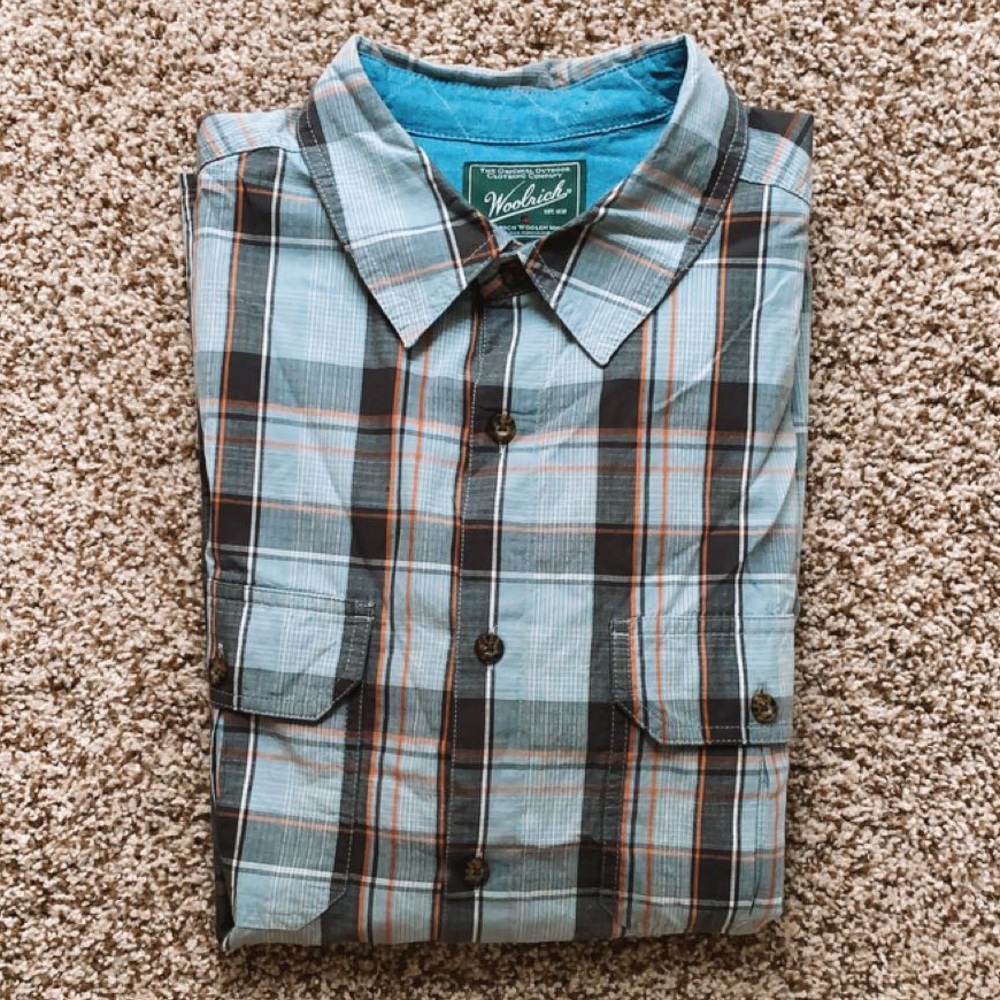 Blue Plaid Woolrich Button Down